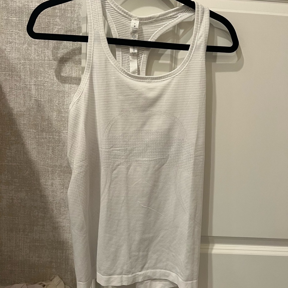 Lululemon Athletica White Sleeveless Tank Top